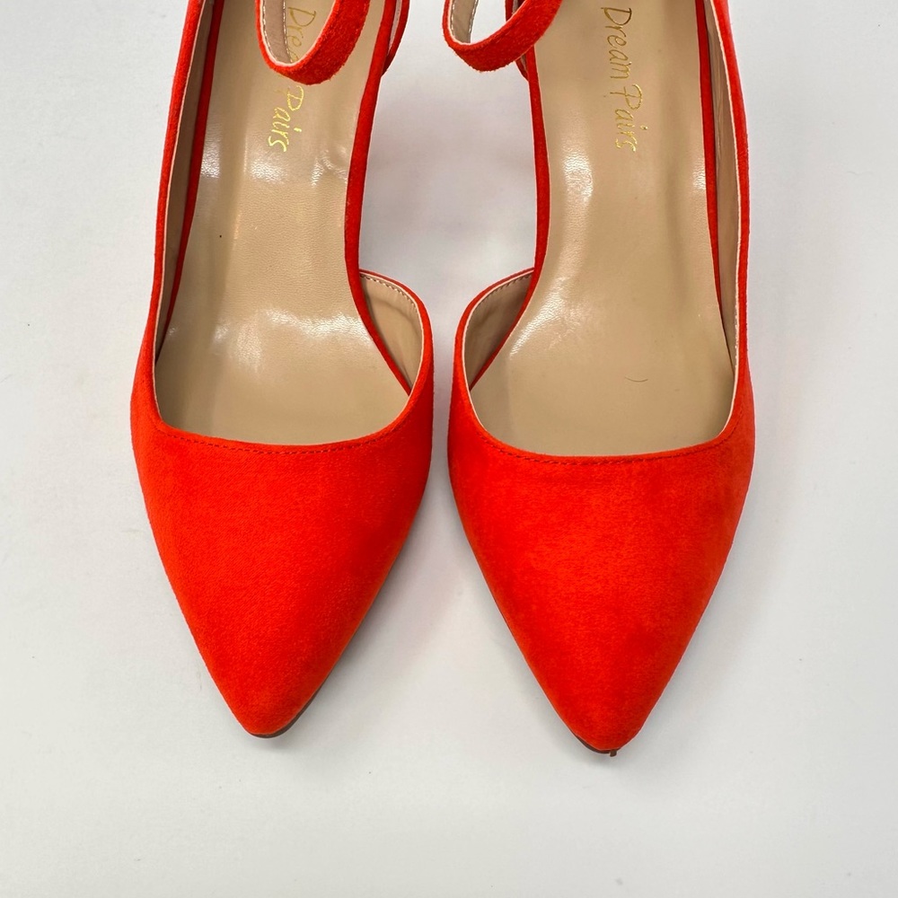 Dream Pairs Women's Red Suede Low Heel Dress Pump - Picture 4 of 11